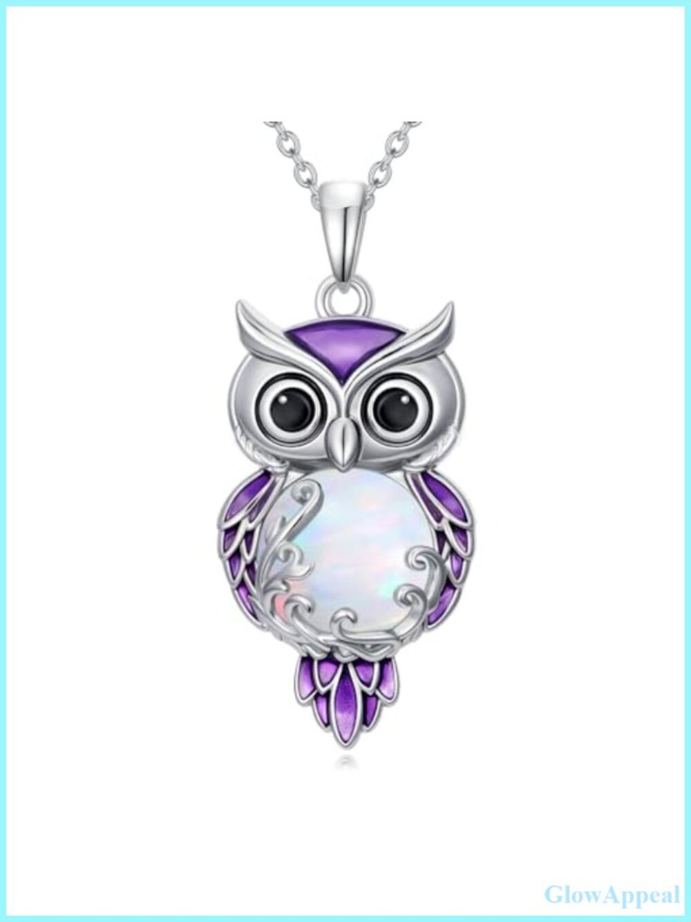 925 Sterling Silver Filigree Owl Pendant Necklace